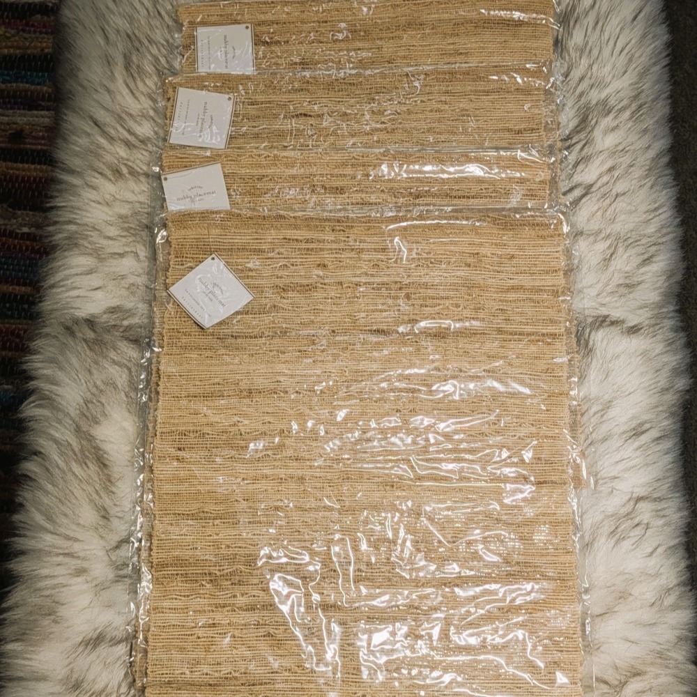 Pottery Barn Nubby Hemp Rectangle Placemats (4) 14 x 20